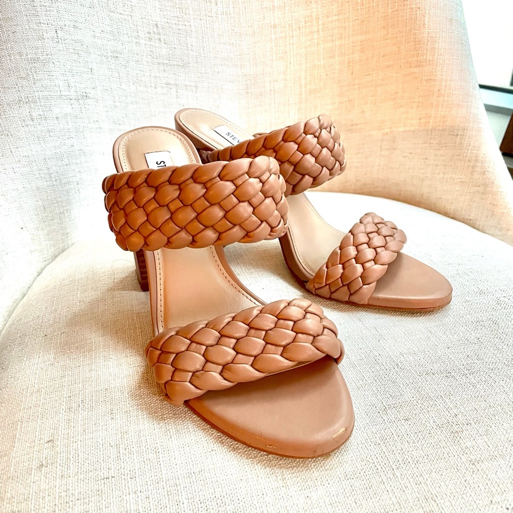 Steve Madden Tielo Braided Block Heel Sandal, Size 7.5 Nude Pink